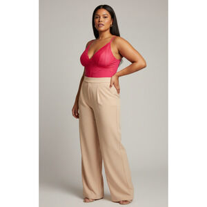 Popilush Pink Lace Deep V Bodysuit L – Coquette, Glam, Y2K, Indie